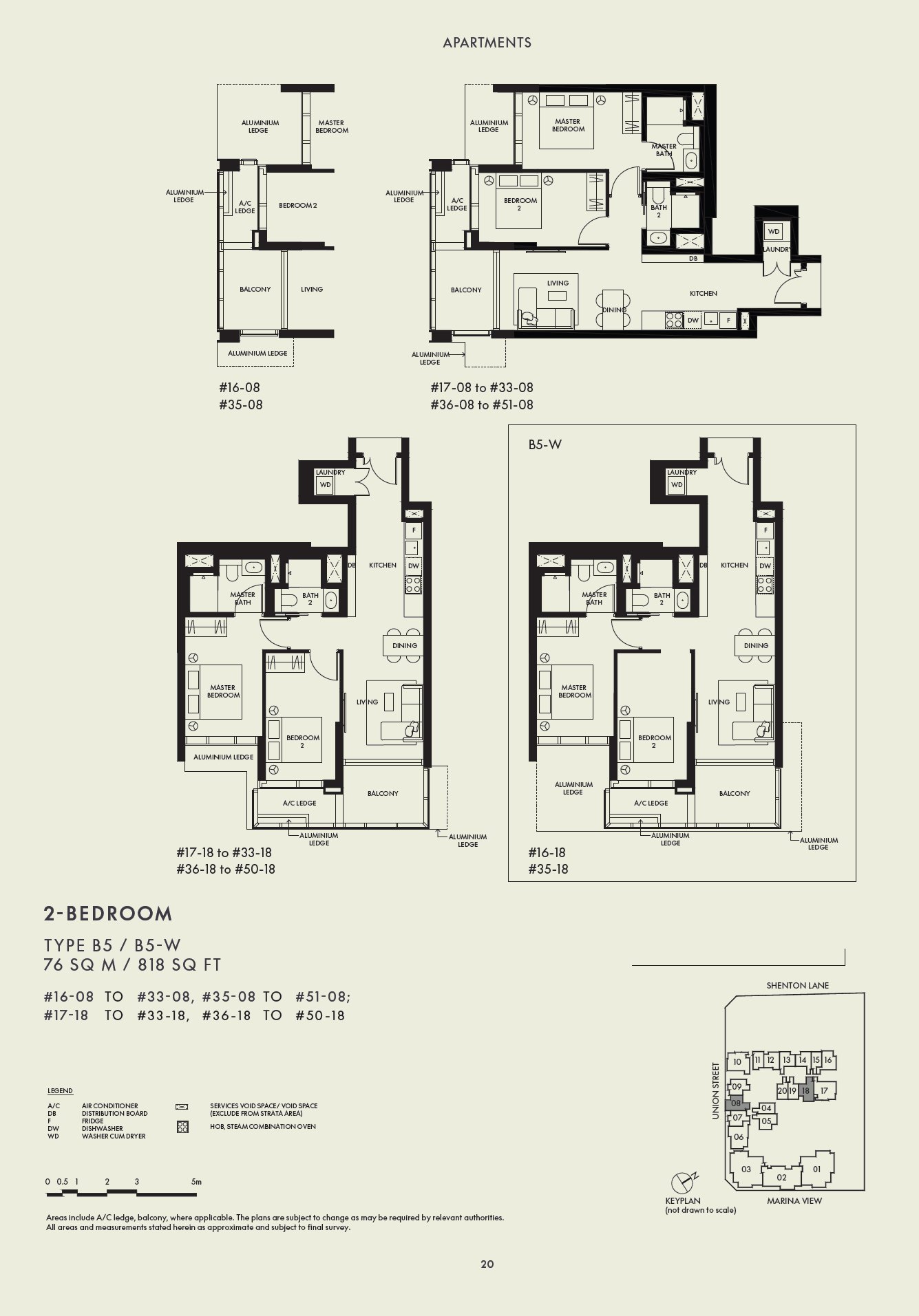 Floor plan B5 — 2 Bedroom Premium · W Residences Marina View