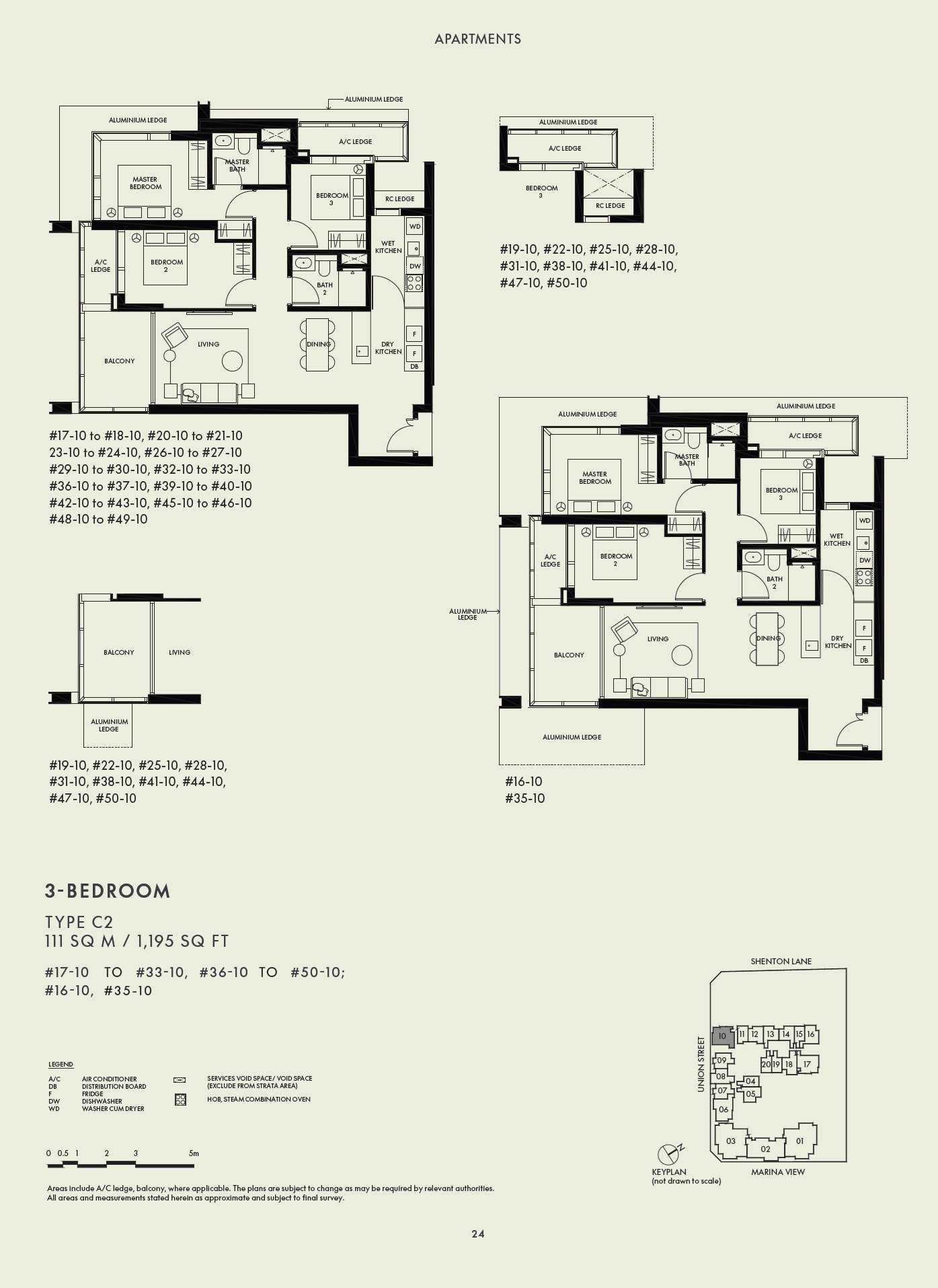 Floor plan C2 — 3 Bedroom · W Residences Marina View
