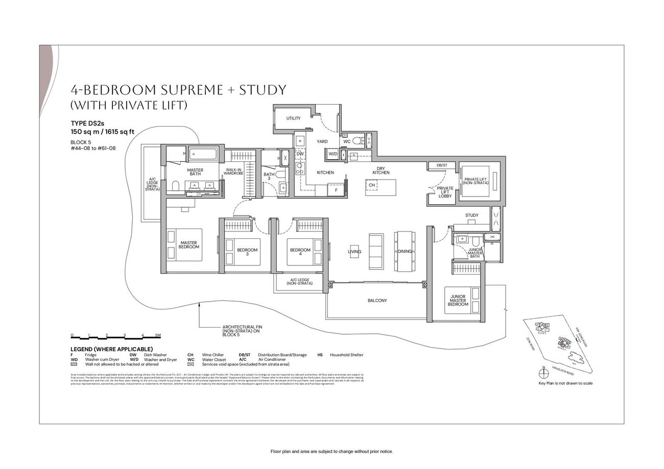 Floor plan DS2s — 4 Bedroom Supreme + Study (With Private Lift) · Zyon Grand
